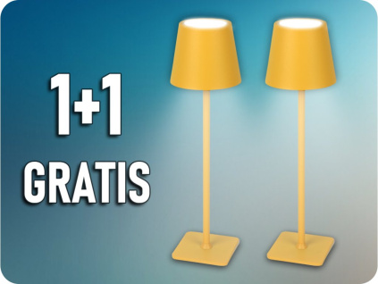 LED line® stolná lampa TAZA 3,5W, 400lm, CCT, IP54, nabíjateľná, 2x2000mAh, žltá, 1+1 zadarmo! [208971]