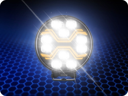 Predné LED svetlo SPIDER TOXIC + výstražné + pozičné 80W+3W+14W, 12/24V, IP69K [L3440]
