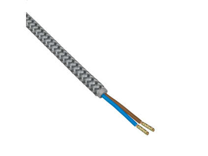 przewod elektryczny w oplocie szaro bialy 3 m