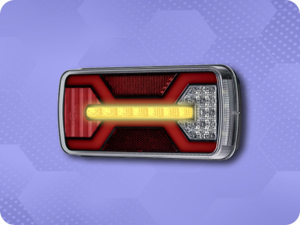 LED zadné svetlo X-SPIDER 6 funkcií, R10, R148, R150, IP67, uchytenie skrutkami  [L2426]