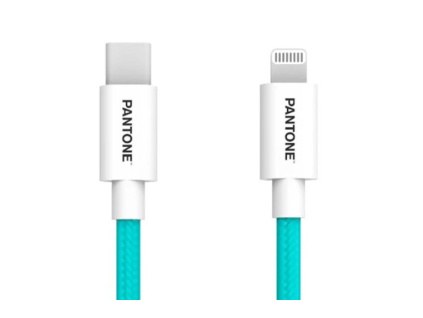 PANTONE kábel MFi USB-C - Lightning 1,5m, 3A, 60W, modrozelený [GSM174232]