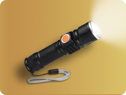 LED mini baterka nabíjateľná  3W XPE 180lm, 1200mAh, 5módov [LA0207]