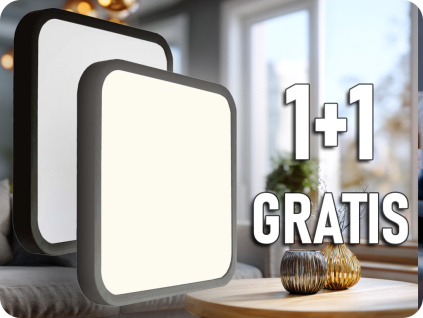 LED svietidlo 24W, 2500lm, štvorcové, čierny rám, SAMSUNG Chip, 1+1 zadarmo!