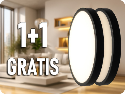 LED svietidlo 36W, 3820lm, okrúhle, čierny rám, SAMSUNG Chip, 1+1 zadarmo!