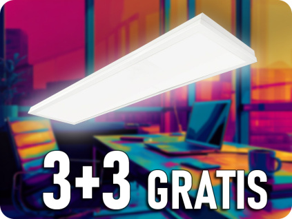 LED prisadený panel s napájacím zdrojom 40W, 4400lm, 120x30cm, 3+3 zadarmo!