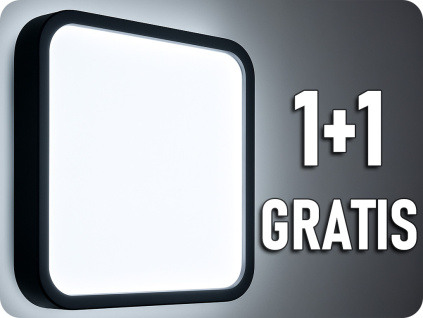 LED svietidlo 48W, 5160lm, štvorcové, čierny rám, SAMSUNG Chip, 1+1 zadarmo!