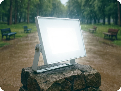 LED reflektor 10W, 730lm, IP65, 110°, biely