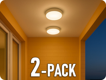 LED stropné/nástenné svietidlo so senzorom, 8W/16W/20W, 1050lm-2600lm,  IP65, zmena farby 3000/4000/6000K/2-PACK!