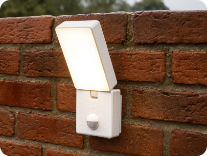 Záhradné LED svietidlo s pohybovým senzorom ENID 10W, 800LM, biele [AD-OP-6605WLPMR4]
