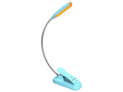 Nabíjateľná mini lampička s klipom 4lm-45lm, 5V, 650mAh 1800/3000/6000K, modrá [074337]