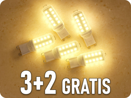 LED žiarovka G9, 3,6W, 440lm, 3+2 zadarmo!