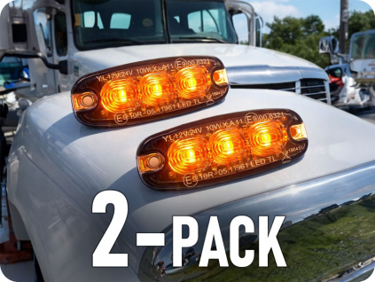 LED výstražné svetlo 3xLED, slim, 12/24V/2-PACK! [LW0036-2]