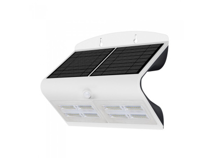 LED SOLÁRNE SVIETIDLO S POHYBOVÝM SENZOROM 7W (800lm), biele / čierne, IP65, 4000K