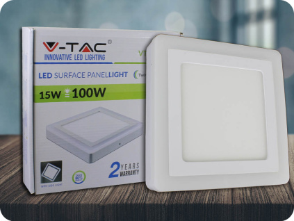 LED PANEL 15W, S BOČNÝM SVETLOM, ŠTVORCOVÝ