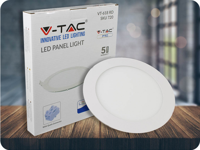 18W LED vstavaný panel s napájacím zdrojom, okrúhly, 1500Lm, SAMSUNG chip