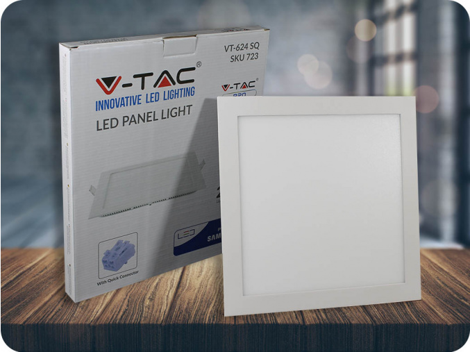 24W LED vstavaný panel s napájacím zdrojom, štvorcový (2000Lm), SAMSUNG chip