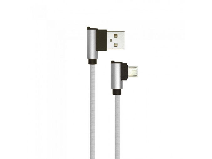 Micro USB kábel, 1m, sivý, 2,4A