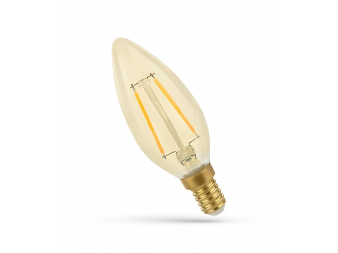 Retro LED žiarovka E14, 2W (260lm), jantárové sklo, 2400K [WOJ+14070]