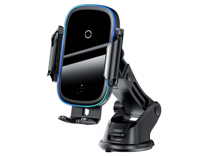 Držiak na mobil do auta Baseus Light Electric, 4,7-6,5 palca, bezdrôtová nabíjačka 15W Qi, podsvietený, čierny