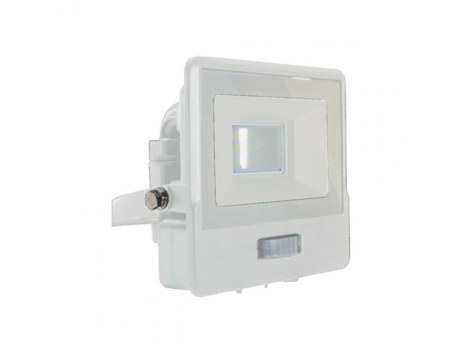 LED reflektor s PIR senzorom 10W, 735lm,  Samsung chip, 100°, IP65, biely