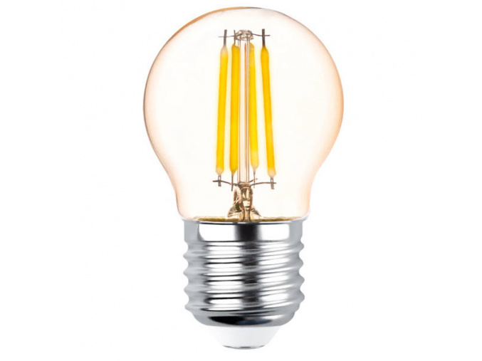 E27 LED Retro Filament žiarovka 4W, 400lm, G45, zlatá, 2200K