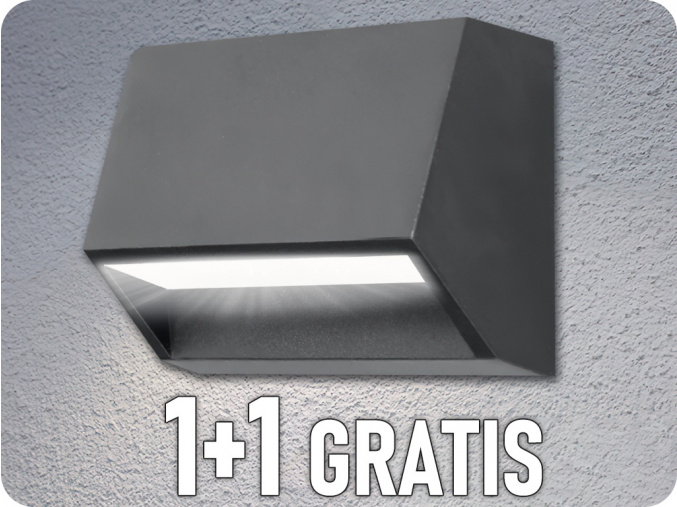 LED nástenné svietidlo do exteriéru ENYE LED 1,5W, 60lm, IP65, 4000K, sivé, 1+1 zadarmo! [AD-OP-6190L4]