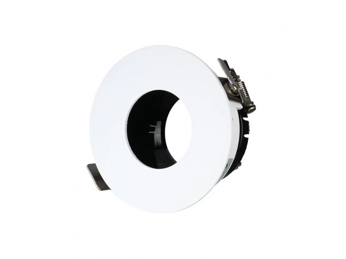Rámik na bodovú žiarovku GU10 biely+čierny, okrúhly, hliník+plast