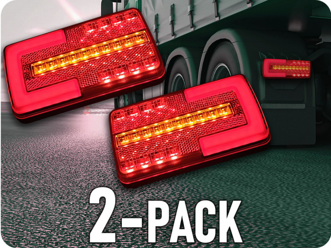 LED zadné svetlo 12/24V, 4 funkcie/2-PACK! [L2301]