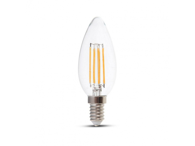 Retro LED filament žiarovka E14, 4W, 400lm, sviečka