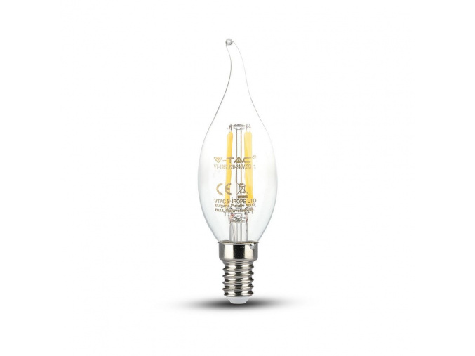 Retro LED žiarovka E14 s plamienkom 4W 400LM teplá biela 3000K