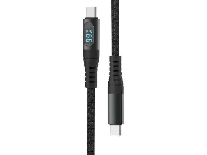 Kábel USB TYPE C -> USB TYPE C FAST charging, max 5A max 100W 1m čierny