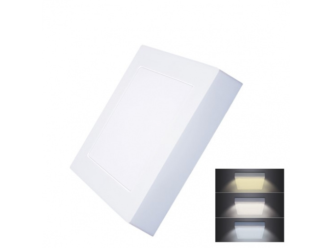 Solight prisadený LED panel 18W, 1530lm, štvorcový, 22,5x22,5cm, CCT [WD173]