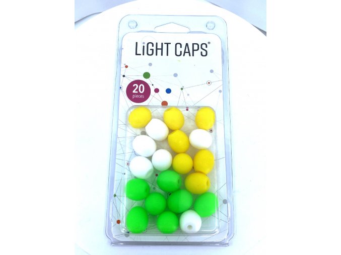 LIGHT CAPS® mix žltá+biela+zelená, 20ks v balení