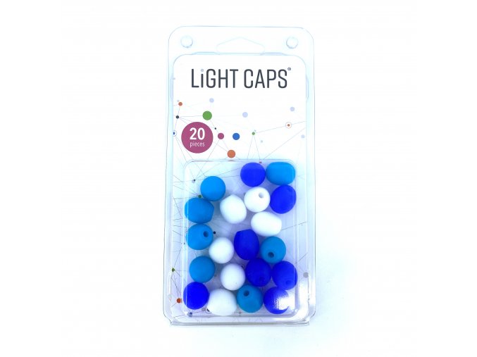 LIGHT CAPS®  mix biela+2 odtiene modrej, 20ks v balení
