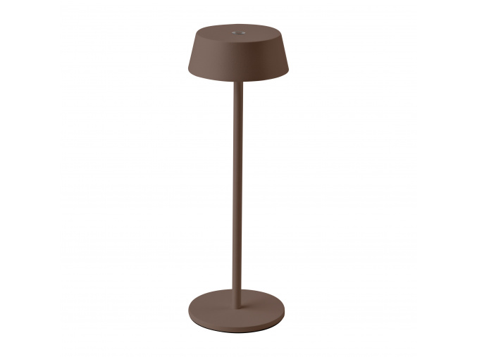 LED STOLNÁ LAMPA, 2W, 200lm, 3000K, NABÍJATEĽNÁ, hnedo-červená, CORTEN