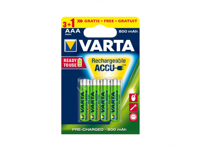 Varta nabíjacie batérie AAA 800 mAh R2U 3+1