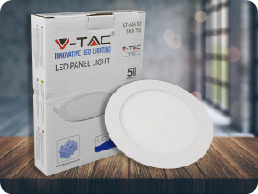 6W LED vstavaný panel s napájacím zdrojom, okrúhly (420Lm), SAMSUNG chip