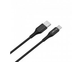 USB-C kábel, 1m, čierny, 2,4A