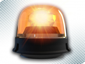 LED výstražný maják 22W, 10xLED, magnet, 12-24V, oranžový [ALR0068]
