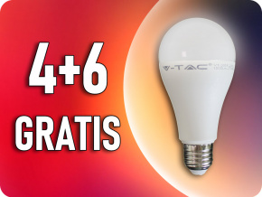 E27 LED Žiarovka 15W, A65, 4+6 zadarmo!