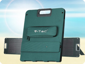 V-TAC Skladací solárny panel 120W k prenosným nabíjacím staniciam 6,36A 17,6V