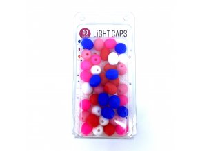 LIGHT CAPS®  mix biela+modrá+červená+2 odtiene ružovej, 40ks v balení