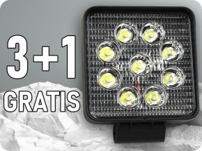 LED Epistar pracovné svetlo 27W, 2200lm, 12/24V, IP67, 3+1 ZADARMO! [L0077S]