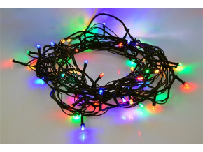 Solight LED vonkajšia vianočná reťaz, 100 LED, 10m, prívod 3m, 8 funkcií, časovač, IP44,  viacfarebná