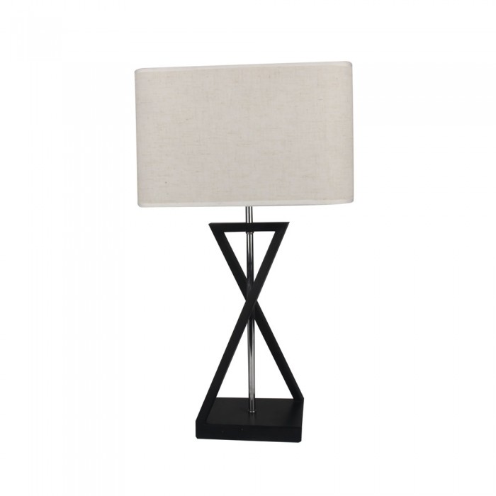 LED Designer stolní lampa, černý podstavec, čtvercové stínítko