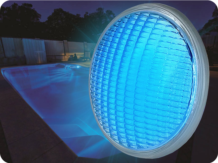 LED bazénová žárovka, 8W, 800lm, PAR56, 12V, IP68, modrá
