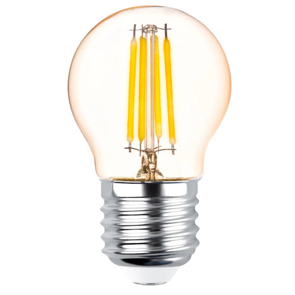 E27 LED Retro Filament žiarovka 4W, 400lm, G45, zlatá, 2200K