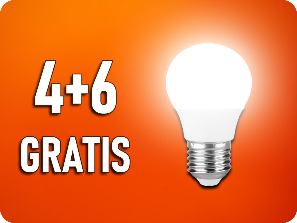 E27 LED žiarovka 3,7W, 320lm, G45, 4+6 zadarmo! Denná biela