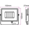 20W LED reflektor (1600lm), SAMSUNG chip, šedý