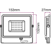 20W LED reflektor (1600lm), SAMSUNG chip, šedý